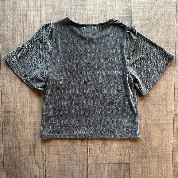 Madewell texture and thread green crinkle velvet top size XS - Picture 2 of 5